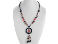 Accented with  red agate beaded original handcraft necklace
