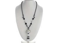 Elegant handcraft necklace accented with lamp work glass on sell
