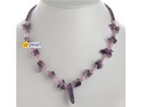 handmade necklace making with amethyst &pearl beaded on sell