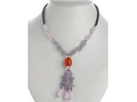 Accented with charming amethyst beaded handcraft necklace