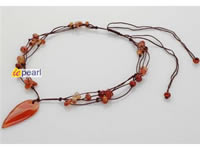 wholesale red veins agate hand knotted necklace jewelry
