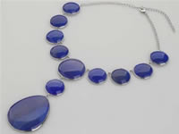 wholesale blue veins agate beaded necklace jewelry