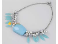 hand wired chandelier blue necklace wholesale in low price