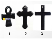 wholesale black hematite cross loose beads, three shape option