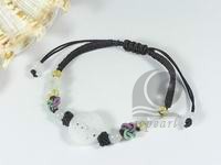 wholesale green jade jadeite donut knotted cord bracelet jewelry
