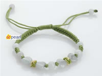 wholesale green jade jadeite knotted cord bracelet jewelry