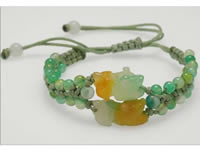 wholesale Pixiu shape dyed jadeite hand knitting bracelet online