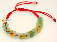 Donut shape dyed jadeite hand knitting bracelet wholesale