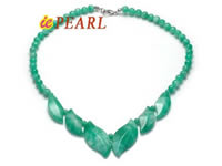 Wholesale green jasper necklace with lobster clasp in 16.5'&#