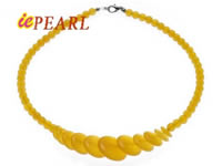 Wholesale yellow gradual change disc jade beads necklace