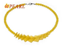 Wholesale yellow gradual change disc jade beads necklace