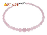 pink gradual change coin-shape jade beads necklace wholesale