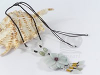 wholesale hand knitted flower Jadeite pendant necklace