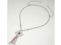 Sell flower green Burma jadeite jade knotted necklace jewelry
