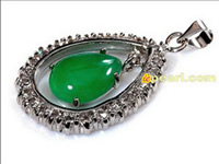 wholesale green jade tear drop pendant