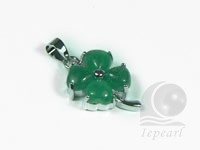 wholesale flower Malaysia jade pendant jewelry 18KGP mountings