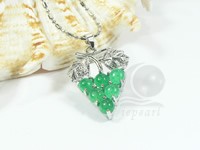 wholesale grape Malaysia jade pendant jewelry 18KGP mountings