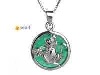 wholesale Chinese zodiac rat Malaysia jade pendant jewelry 18KGP