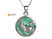 wholesale Chinese zodiac rabbit Malaysia jade pendant jewelry 18