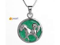 wholesale Chinese zodiac horse Malaysia jade pendant jewelry 18K