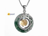wholesale Chinese zodiac rat Malaysia jade pendant jewelry 18KGP