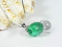 wholesale donut Malaysia jade pendant jewelry 18KGP mountings