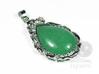 wholesale teardrop Malaysia jade pendant jewelry 18KGP mountings