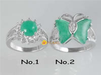 butterfly jade plated silver rings bulk wholesale
