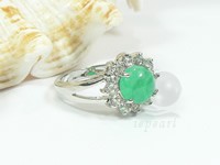 oval jade zirconia plated silver rings bulk wholesale