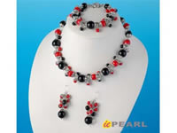 hand wrapped coral & agate jewelry set wholesale online