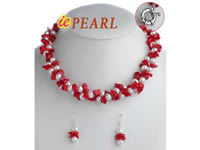 pearls & corals necklace & earrings set online wholesale