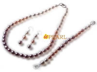 Multicolor color 8-9mm rice pearl necklace jewelry wholesale