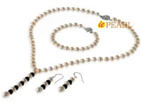Freshwater shape pearl necklace with faceted agate wholesale