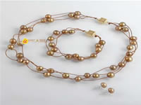 hand knotted 7-8mm bronze pearl illusion necklace wholesale