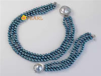 6-7mm peacock blue cultured freshwater pearl necklace on sell