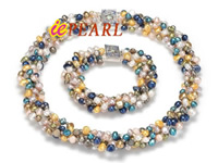 6-7mm multicolor cultured freshwater pearl necklace wholesale