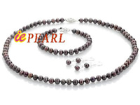 Wholesale 7-8mm cultured pearl necklace, bracelet, earrings
