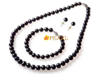 Wholesale 7-8mm black cultured freshwater pearl necklace
