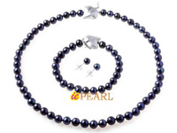 Wholesale 7-8mm black cultured freshwater pearl necklace