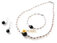 6*7mm rice pearl cultured freshwater pearl necklace wholesale