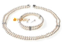 6-7mm freshwater button pearl jewelry set in wholesale online