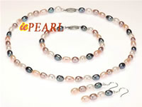 6-7mm multicolor rice-shape freshwater pearl jewelry wholesale