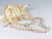 pink potato shaped freshwater pearl necklace & bracelet set sell