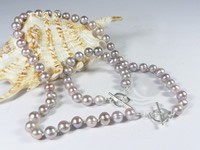 purple potato shaped freshwater pearl necklace & bracelet sell