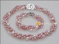 5-6mm & 7-8mm rice pearl twisted style jewelry wholesale