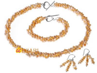 4-5mm pink nugget pearl twisted bridesmaid jewelry wholesale