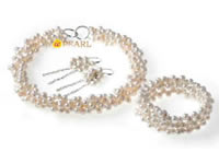 5-6mm white side drilled pearl twisted necklace wholesale
