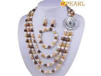 long triple row big nugget 10-11mm pearl necklace wholesale