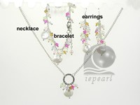 coin pearl pendant & earrings set wholesale in factory price