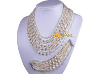 8-row white freshwater pearl jewelry set wholesale online